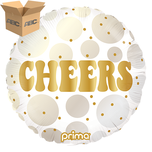 [PF-0023-18-50-1-CASE] 18" Round Cheers Gold and Neutral Dots (Case of 50)