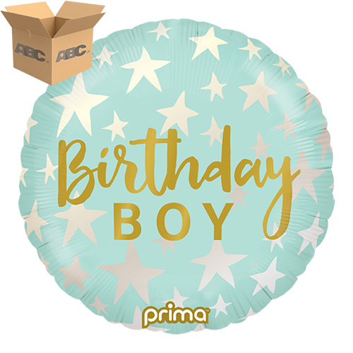 [PF-BBST-18-50-1-CASE] 18” Round Birthday Boy Stars (Case of 50)