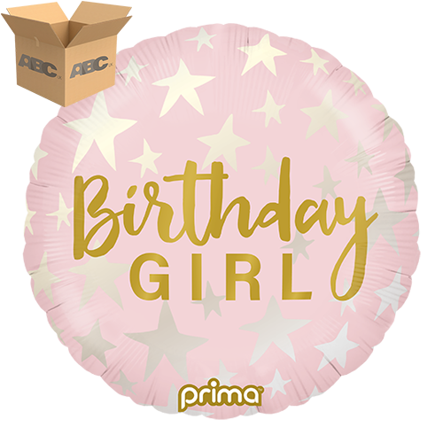 [PF-BGST-18-50-1-CASE] 18” Round Birthday Girl Stars (Case of 50)