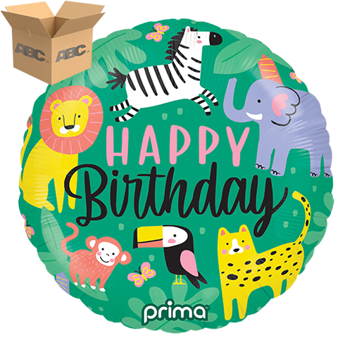 [PF-BDJG-18-50-1-CASE] 18” Round Happy Birthday Jungle (Case of 50)