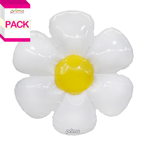 [PS-WDZY-24-50-1-BAND] 24" Air-filled White Daisy (Pack of 5)