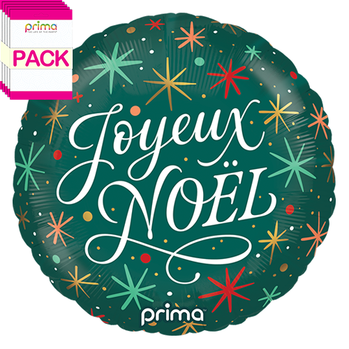 [PF-0054-18-50-1-BAND] 18" Round Joyeux Noel (Pack of 5)