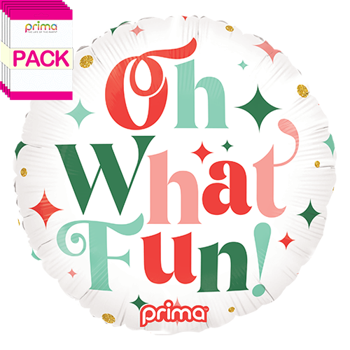 [PF-0018-18-50-1-BAND] 18" Round Oh What Fun (Pack of 5)