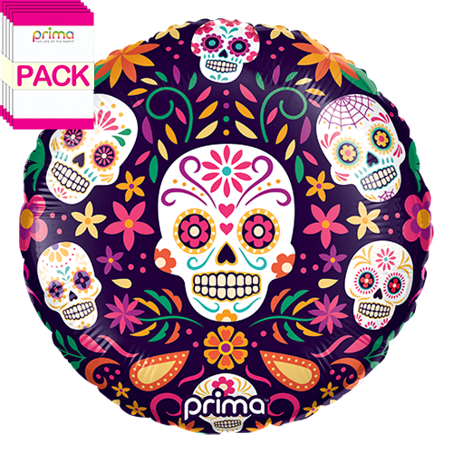 [PF-0051-18-50-1-BAND] 18" Round Sugar Skulls (Pack of 5)