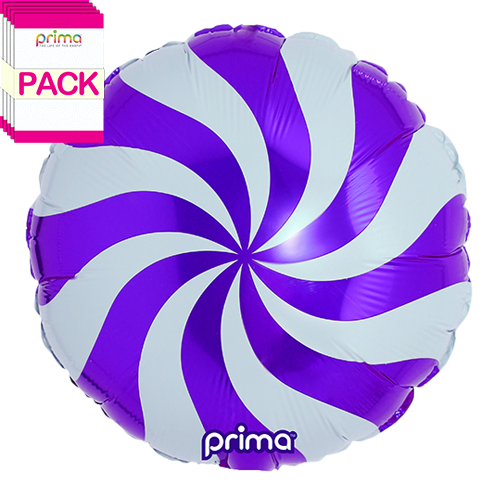 [PF-PSWL-18-50-1-BAND] 18” Purple Candy Swirl (Pack of 5)