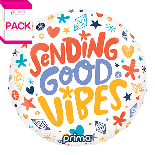 [PF-GDVB-18-50-1-BAND] 18” Round Sending Good Vibes (Pack of 5)