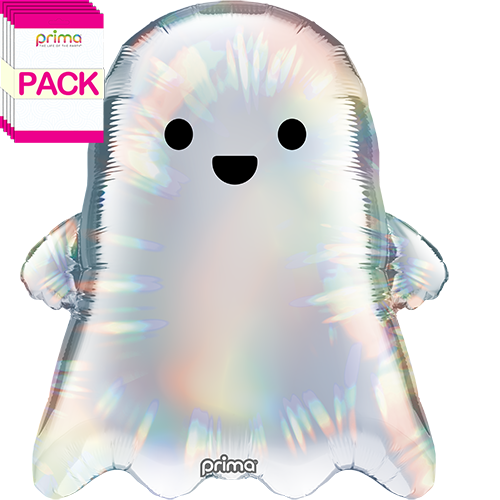 [PF-0035-22-50-1-BAND] 22" Cute Holographic Ghost Special Shape (Pack of 5)