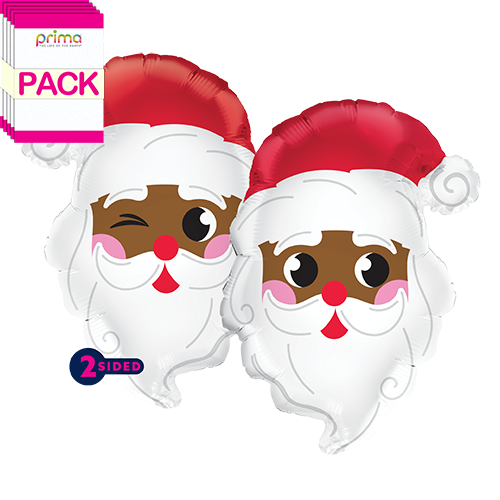 [PF-0046-22-50-1-BAND] 22" Dark Skin Santa Head Special Shape (Pack of 5)