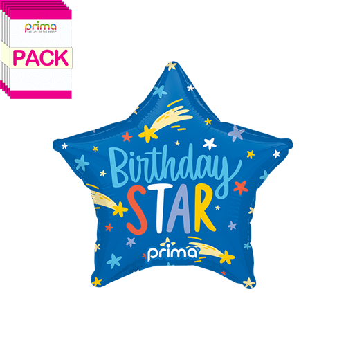 [PF-BDST-9-50-6-BAND] 9” Star Birthday Star (Pack of 5)