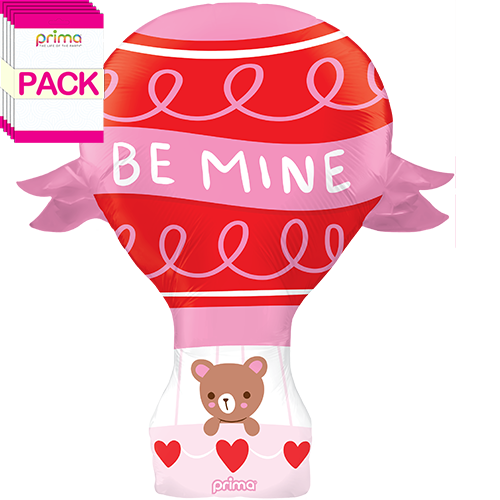 [PF-0092-40-50-1-BAND] 40" Be Mine Hot Air Balloon Shape (Pack of 5)