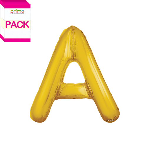 [PF-GLDA-16-50-2-BAND] 16" Gold Letter A (Pack of 5)