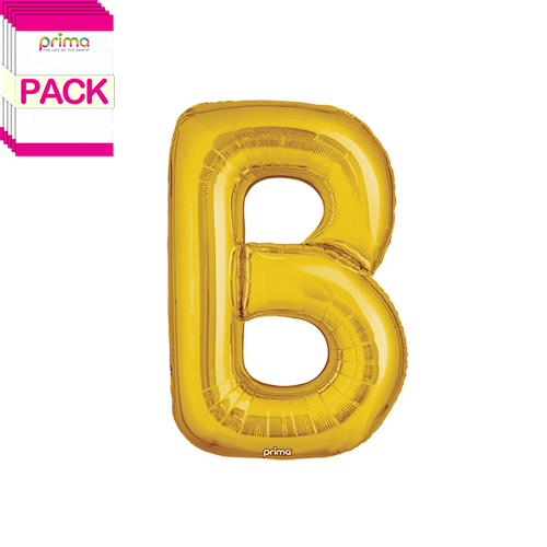 [PF-GLDB-16-50-2-BAND] 16" Gold Letter B (Pack of 5)