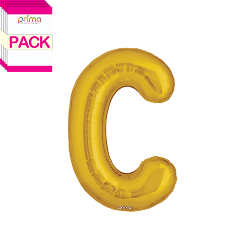 [PF-GLDC-16-50-2-BAND] 16" Gold Letter C (Pack of 5)