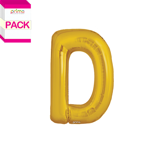 [PF-GLDD-16-50-2-BAND] 16" Gold Letter D (Pack of 5)