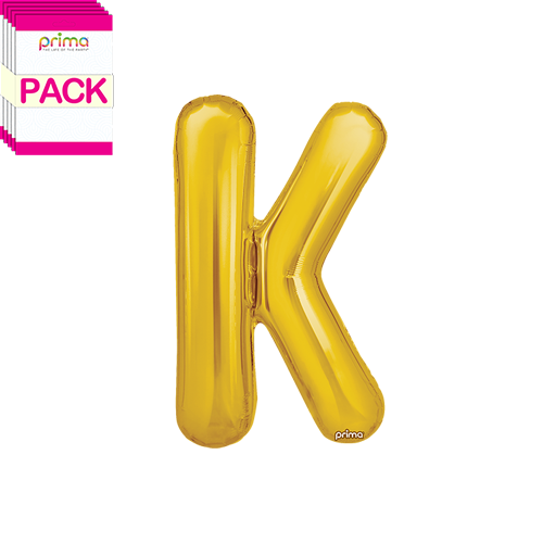 [PF-GLDK-16-50-2-BAND] 16" Gold Letter K (Pack of 5)