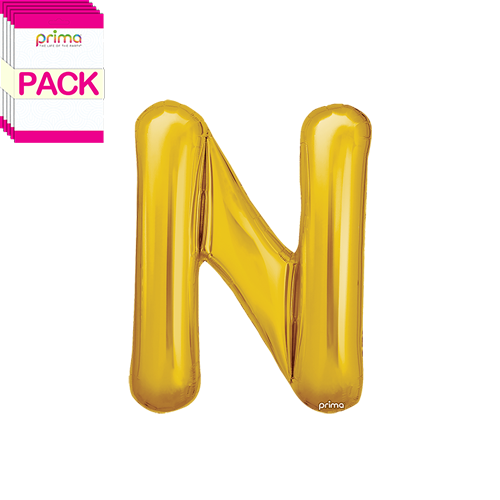 [PF-GLDN-16-50-2-BAND] 16" Gold Letter N (Pack of 5)