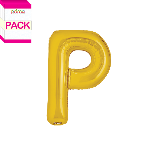 [PF-GLDP-16-50-2-BAND] 16" Gold Letter P (Pack of 5)