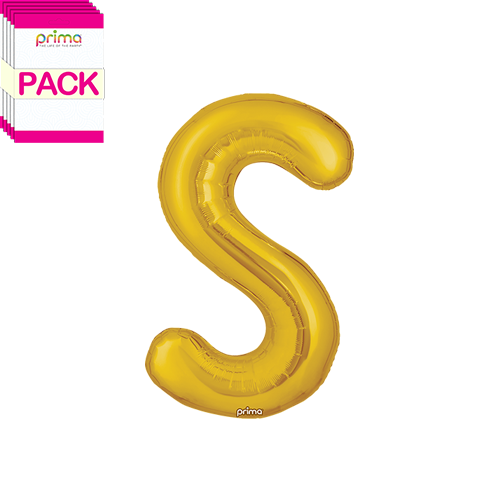 [PF-GLDS-16-50-2-BAND] 16" Gold Letter S (Pack of 5)