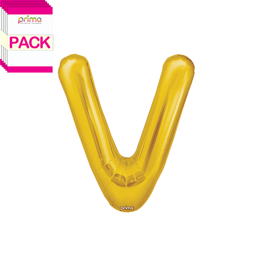 [PF-GLDV-16-50-2-BAND] 16" Gold Letter V (Pack of 5)