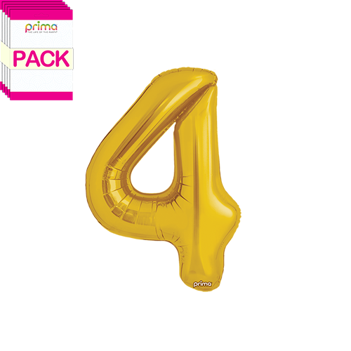 [PF-GLD4-16-50-2-BAND] 16" Gold Number 4 (Pack of 5)