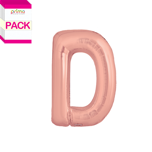 [PF-RGDD-16-50-2-BAND] 16" Rose Gold Letter D (Pack of 5)