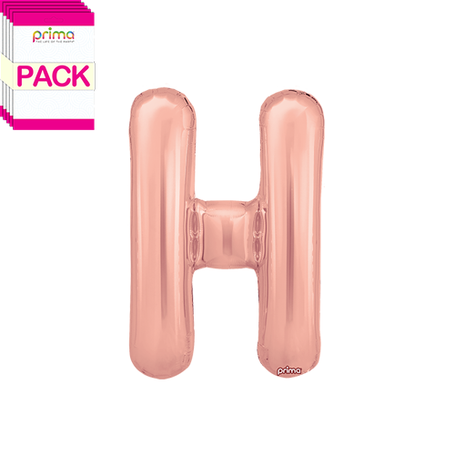 [PF-RGDH-16-50-2-BAND] 16" Rose Gold Letter H (Pack of 5)