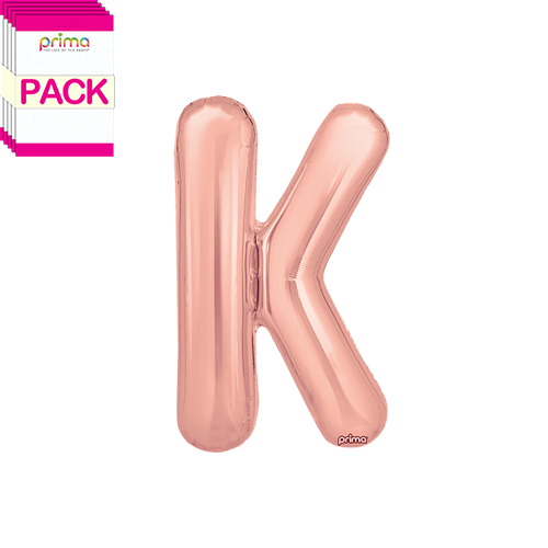 [PF-RGDK-16-50-2-BAND] 16" Rose Gold Letter K (Pack of 5)