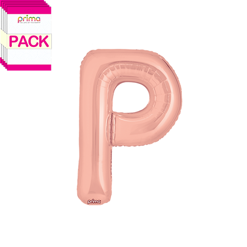 [PF-RGDP-16-50-2-BAND] 16" Rose Gold Letter P (Pack of 5)