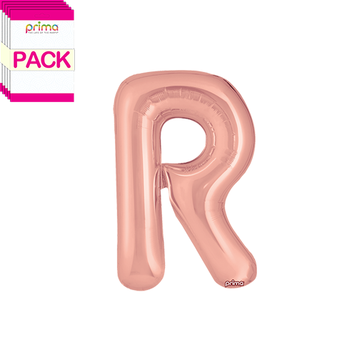 [PF-RGDR-16-50-2-BAND] 16" Rose Gold Letter R (Pack of 5)