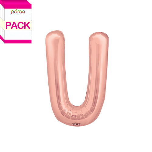 [PF-RGDU-16-50-2-BAND] 16" Rose Gold Letter U (Pack of 5)