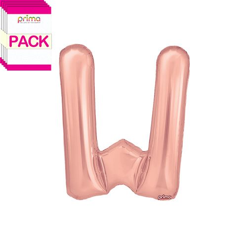 [PF-RGDW-16-50-2-BAND] 16" Rose Gold Letter W (Pack of 5)