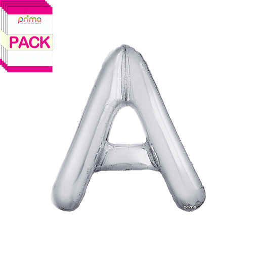 [PF-SLVA-16-50-2-BAND] 16" Silver Letter A (Pack of 5)