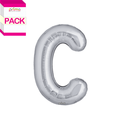 [PF-SLVC-16-50-2-BAND] 16" Silver Letter C (Pack of 5)