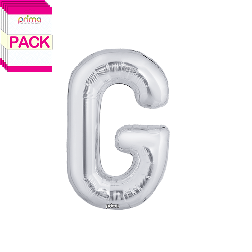 [PF-SLVG-16-50-2-BAND] 16" Silver Letter G (Pack of 5)