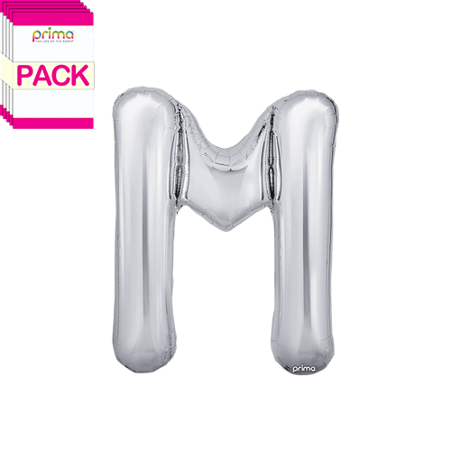 [PF-SLVM-16-50-2-BAND] 16" Silver Letter M (Pack of 5)