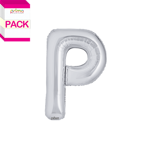 [PF-SLVP-16-50-2-BAND] 16" Silver Letter P (Pack of 5)