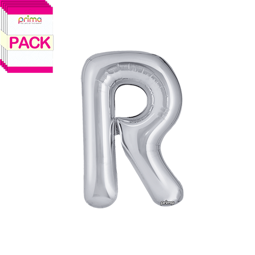 [PF-SLVR-16-50-2-BAND] 16" Silver Letter R (Pack of 5)