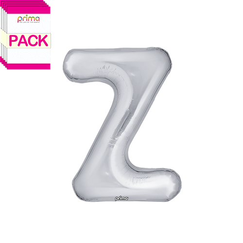 [PF-SLVZ-16-50-2-BAND] 16" Silver Letter Z (Pack of 5)